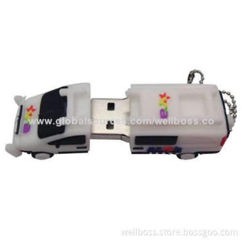 Promotional company logo PVC cartoon-shaped USB flash drive, customized shapes are accepted